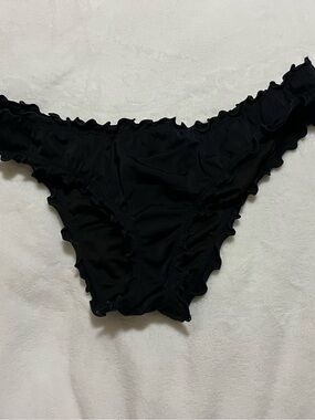 Shade & Shore Black Ruffle Swim Bottom